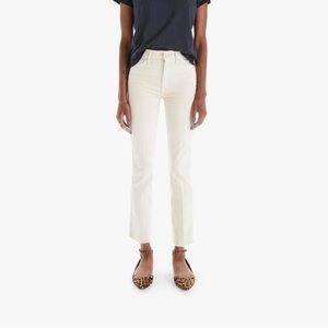 Mother High Waisted Rascal Ankle Fray Jeans in Chalk it Up, Size 27